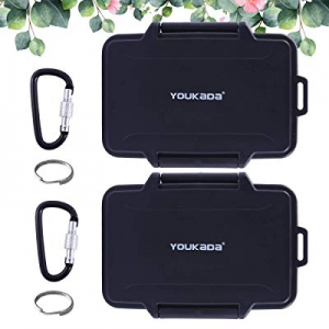 YOUKADA Water-Resistant Memory Card Case Holder Storage with Carabiner for 8 SD Cards & 8 Micro SD C