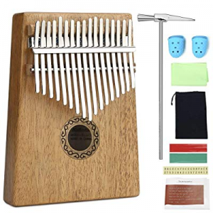 Lujex 17 Keys Kalimba Thumb Mbira Finger Piano Pocket Size for Beginners and Children (CH-UKLE12)