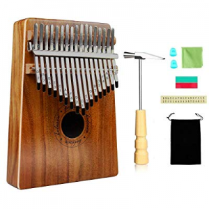Kalimba, Helesin 17 key Thumb Piano Solid Finger Piano with Locking system, Instruction and Tune Ham