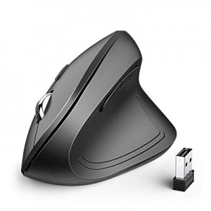 iClever Vertical Mouse - Ergonomic Wireless Mouse 6 Buttons with Adjustable DPI 1000/1600/2000/2400