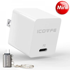 USB C Charger with 18W Power Delivery 3.0, iCovfe Mini USB C Wall Charger, Compatible with iPhone Xs