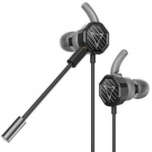 Gaming Earbuds, GGMM Stereo in-Ear Gaming Earphones with Detachable Dual Mic Volume Control Wired He