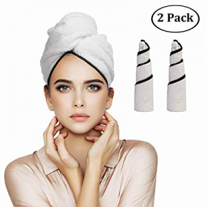 Orthland Microfiber Hair Towel Wraps for Women [2 Pack] Anti-frizz Quick Dry Magic Head Turban Hat S