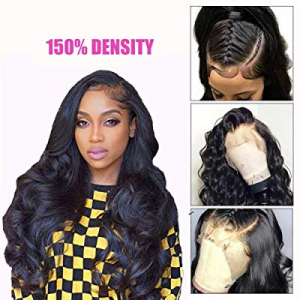 Body Wave Lace Front Wig for Black Women, Brazilian Human Hair Wigs with Baby Hair, 150% Density Lac