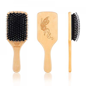 Hairbrush Boar Bristle Hair Brush-Detangling Knots Brush for Women Mens Kids girls, No pain, Best Na