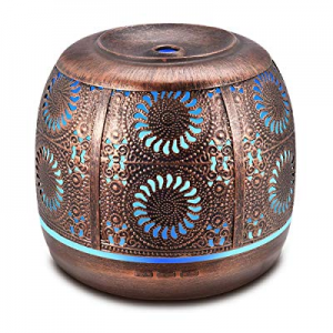 Metal Diffusers for Essential Oils, 500ml Large Aromatherapy Diffuser Red Bronze, Ultrasonic Diffuse