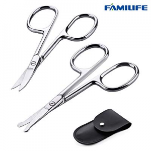 FAMILIFE Eyebrow Nose Hair Scissors Set Facial Grooming Scissors Professional Beard Ear Hair Eyebrow