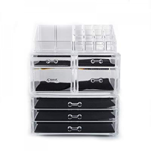 Lovinland Makeup Organizer Set 4 Small Drawer and 3 Large Drawer Plastic Cosmetic Jewelry Display St