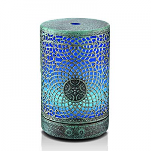 Vintage Aromatherapy Essential Oil Diffuser,100ml Bronze Metal Air Diffuser Cool Mist Humidifier wit