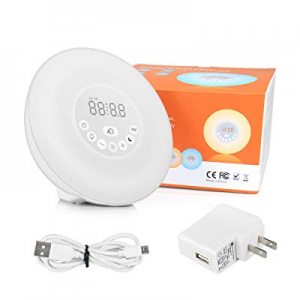 Ansbell Sunrise Alarm Clock,Wake Up Light LED Digital Clock for Bedrooms with FM Radio, Snooze Funct