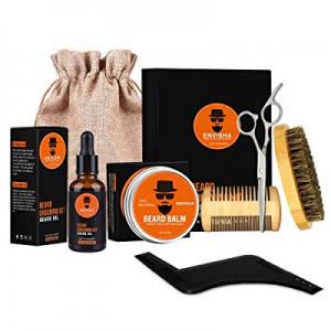 Beard Grooming Kit for Men - Wumal Ultimate Beard Care Kit with Unscented Leave-in Conditioner Oil, 