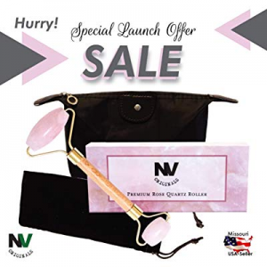Get Beautiful, Healthier Looking Skin with NV Originals Rose Quartz Facial Roller | Reduce Wrinkles,