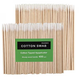 PRESKBOO 400 Count Microblading Cotton Swab, Cotton Swabs Pointed Tip, Cotton Swabs Wood Sticks, Cot