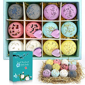 Bath Bombs for Women for Girls with Surprise Inside 12 Packs, Natural Lush Bath Gifts for Kids, Grea