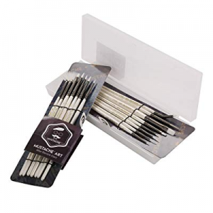 Detail Paint Brush Set - 15 pcs Synthetic Hair Art Paint Brush Set for Detail Painting, Watercolor,