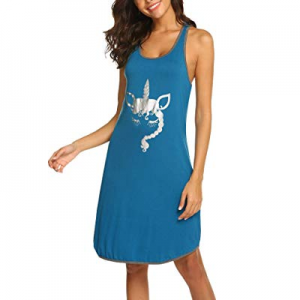60.0% off Ekouaer Women's Nightgown 3/4 Sleeve V Neck Night Shirt Pajama Dresses Soft Henley Sleep..