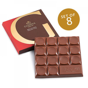 G by Godiva Milk Chocolate Hazelnut Crisp Bar, 42% Cocoa, Set of 8, 2.7 oz. each