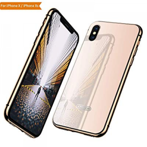 JOYROOM Tempered Glass Back Case for iPhone Xs and iPhone X - [ Metal Frame ] Protective Cover Hard 