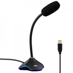 XIAOKOA USB Microphone for Computer, Plug&Play Desktop Omnidirectional Condenser PC Laptop Mic Compa