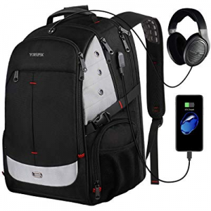 Large Laptop Backpack, 17 Inch Laptop Backpack with USB Charging Port for Men and Women,TSA Laptop B