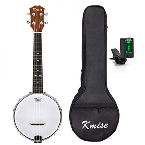 Kmise UV10406BL 4 String Banjo Ukulele Banjo lele Uke Concert 23 Inch Size Sapele with Bag Tuner