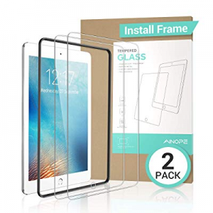 AINOPE [2 Pack] iPad 9.7 6th Generation Screen Protector,[Easy Install Frame]Tempered Glass Screen P
