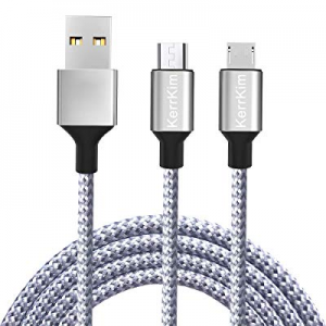 Micro USB Cable, 6 Feet Extra Long Nylon Braided High Speed Durable Android Charger Cable, Fast Char