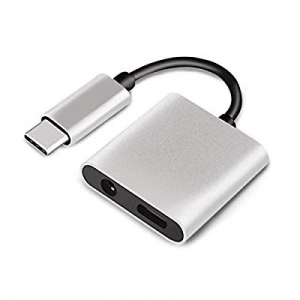 Type C Headphones Adapter for Google Pixel2/2XL with Charging,2 in 1 USB C to 3.5mm Stereo Audio and