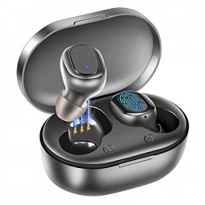 True Wireless Earbuds, BassPal Bluetooth 5.0 Headphones TWS in-Ear Mini Headset w/Mic IPX7 Waterproo