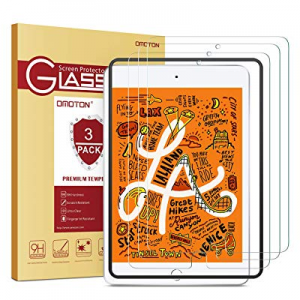 OMOTON [3 Pack] Screen Protector for iPad Mini 5 (2019) iPad Mini 4 - Tempered Glass, Apple Pencil C