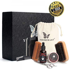 YOURSMART Beard Care Kit - Mens Beard Grooming Set Includes Beard Oil, Beard Wax, Mustache Scissors,