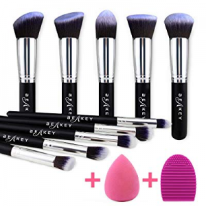 BEAKEY Makeup Brush Set, Premium Synthetic Kabuki Foundation Face Powder Blush Eyeshadow Brushes Mak