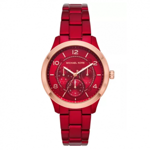 Michael Kors Women's Runway Red Stainless Steel Bracelet Watch 38mm