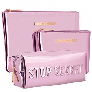 3pcs Toiletry Bags with Zipper, U+U Travel Luggage Pouch Waterproof Cosmetic Makeup Bags for Women G