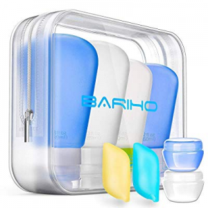 Portable 3-layer Leakproof Silicon Soft Travel Bottle Sets(8PCS) With Cosmetic Containers(10mL) and 