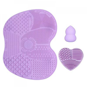 KEDSUM Silicone Makeup Brush Cleaning Mat, Makeup Brush Cleaner, Cosmetic Brush Cleaning Mat Portabl