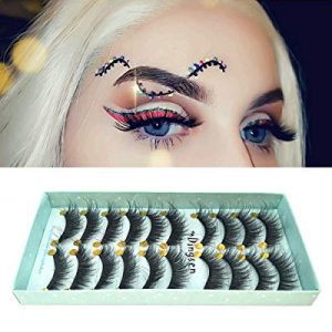 10 Pairs/Pack 3D Mink False Eyelashes Upgraded Fiber & Reusable Long Fake Eyelash Natural Soft Eye M