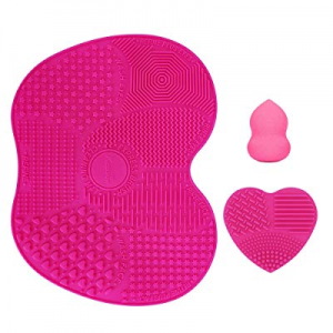 KEDSUM Silicone Makeup Brush Cleaning Mat, Makeup Brush Cleaner, Cosmetic Brush Cleaning Mat Portabl