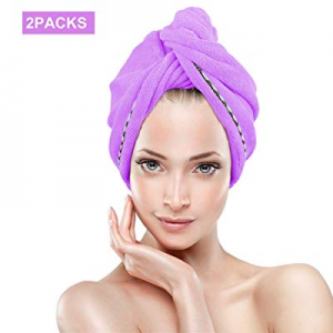 2Pack Microfiber Hair Towel Hair Dry Hat, Quick Magic Hair Towel Wrap Turban, Quick Dry Super Absorb