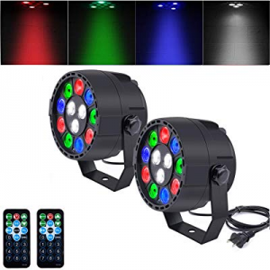 LED Par Lights, 12 x 12W RGBW Stage Lights Uplighting LED DJ Lights By Remote and DMX512 Control for