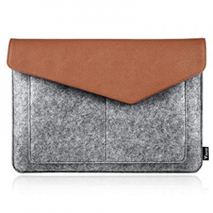 Voova 11.6-12.5 Inch Tablet Sleeve, Slim 12 Inch Tablet Sleeve Leather Felt Case Bag with Accessory