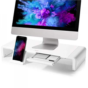 Monitor Stand Riser, MAD GIGA Computer Monitor Stand with Adjustable Width and Storage Organizer Dra