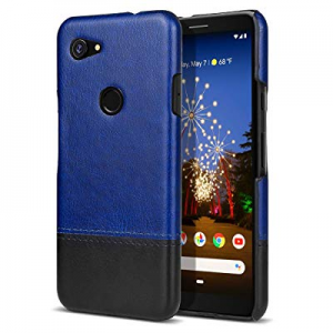 iMangoo PU Leather Coating Google Pixel 3a Case Dual Colors Hybrid Slim Fit Back Cover Shockproof Ca