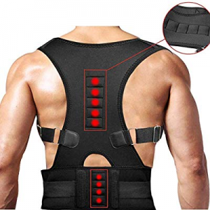 Back Brace Posture Corrector Unisex Adjustable Black 2XL