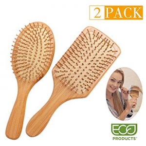 Zhuoyue Hair Brush - Natural Bamboo Paddle Hair Brush Set with Bamboo Bristle for Women Mens Kids Th