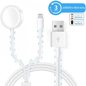 Watch Charger Compatible with Apple Watch iWatch Charger, 2 in 1 iPhone Charger 3.9ft/1.2m Portable