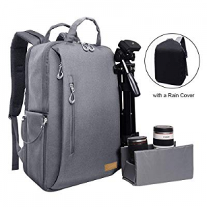 Auelife Camera Bag Waterproof Multipurpose Anti-shock DSLR Camera Backpack for Nikon Sony Canon SLR/