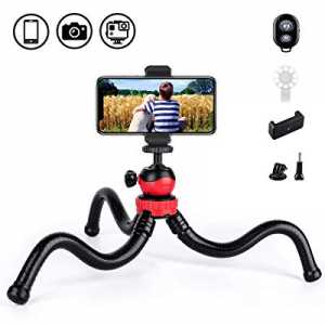 JOYHILL Phone Tripod, Vlogging Tripod, 12’’ Flexible Tripod with Wireless Remote, Compatible with iP