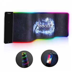MAD GIGA Wireless Mouse Pad Charger, Mouse Pad Keyboard Mat with Wireless Charging, Professional RGB