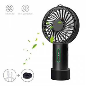 LOBKIN Foldable Personal Portable Mini Desk Fans with USB Rechargeable 2600mAh Battery Operated Elec